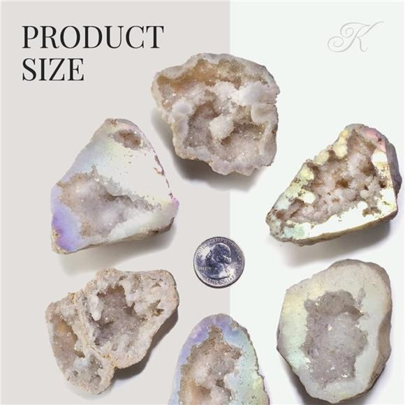 Angel Aura Quartz Geode-Titanium Bonded High Energy Crystal Cuarzo Cluster/Druzy - Picture 6 of 6